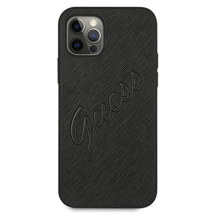 Guess Saffiano Vintage Script Case for iPhone 12 Pro Max 6.7" - Black_2