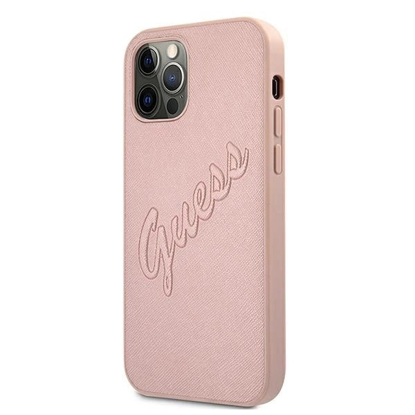 Guess GUHCP12LRSAVSRG iPhone 12 Pro Max 6.7&quot; pink/pink hardcase Saffiano Vintage Script_1
