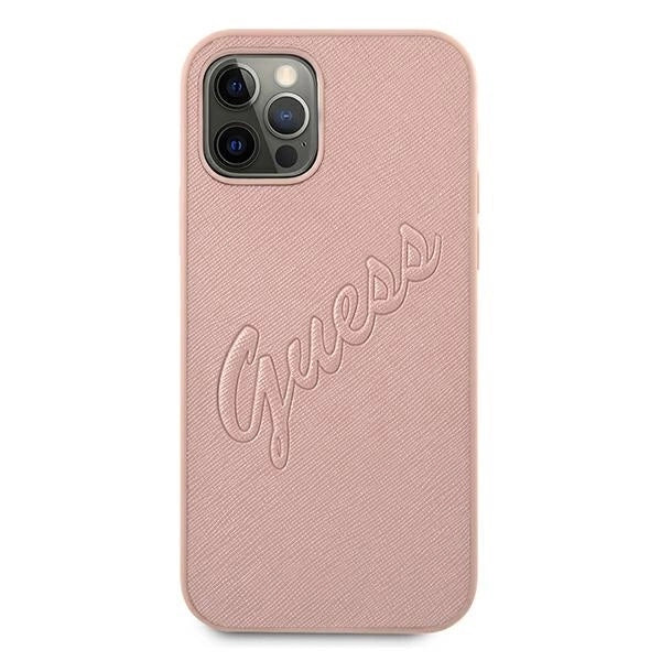 Guess GUHCP12LRSAVSRG iPhone 12 Pro Max 6.7&quot; pink/pink hardcase Saffiano Vintage Script_2