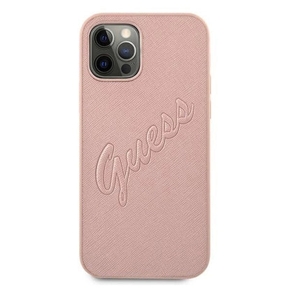 Guess GUHCP12LRSAVSRG iPhone 12 Pro Max 6.7&quot; pink/pink hardcase Saffiano Vintage Script_2