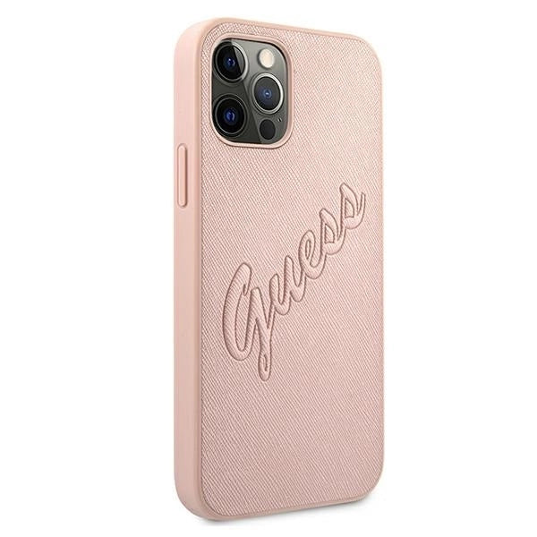 Guess GUHCP12LRSAVSRG iPhone 12 Pro Max 6.7&quot; pink/pink hardcase Saffiano Vintage Script_3