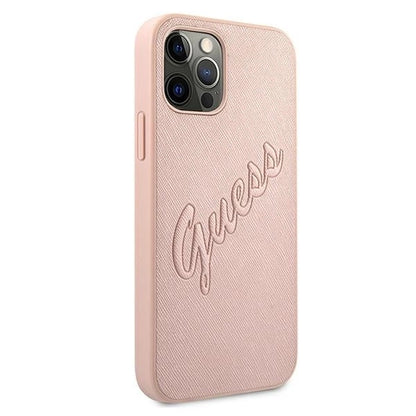 Guess GUHCP12LRSAVSRG iPhone 12 Pro Max 6.7&quot; pink/pink hardcase Saffiano Vintage Script_3