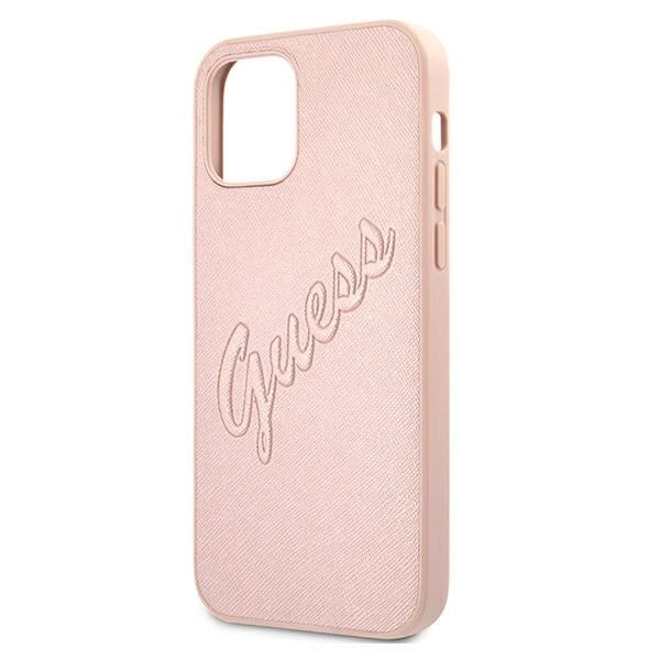 Guess GUHCP12LRSAVSRG iPhone 12 Pro Max 6.7&quot; pink/pink hardcase Saffiano Vintage Script_5