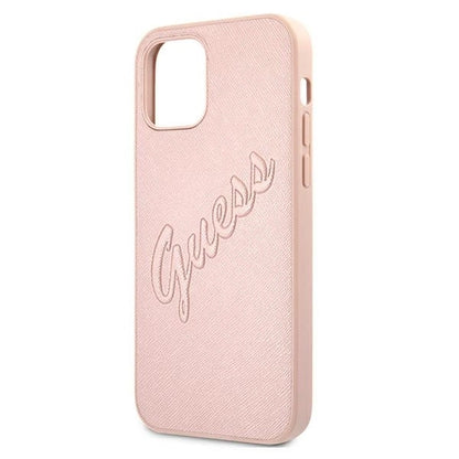 Guess GUHCP12LRSAVSRG iPhone 12 Pro Max 6.7&quot; pink/pink hardcase Saffiano Vintage Script_5