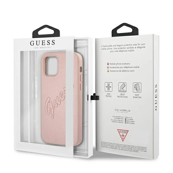Guess GUHCP12LRSAVSRG iPhone 12 Pro Max 6.7&quot; pink/pink hardcase Saffiano Vintage Script_7