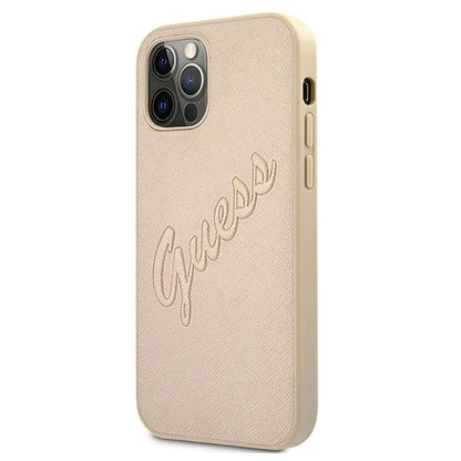 Guess GUHCP12MRSAVSLG iPhone 12/12 Pro 6.1" gold/gold hardcase Saffiano Vintage Script_1