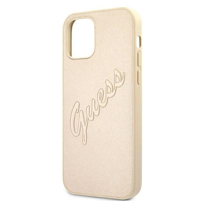 Guess GUHCP12MRSAVSLG iPhone 12/12 Pro 6.1" gold/gold hardcase Saffiano Vintage Script_5
