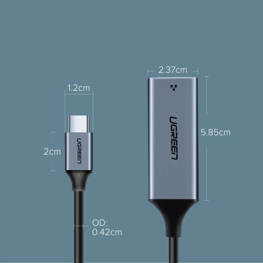 Ugreen external network adapter RJ45 - USB Type C (1000 Mbps / 1 Gbps) Gigabit Ethernet gray (CM199)_9