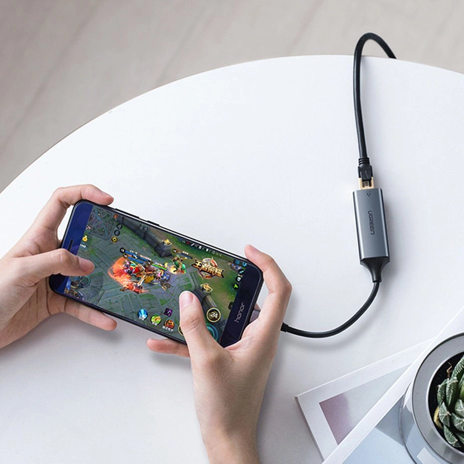 Ugreen external network adapter RJ45 - USB Type C (1000 Mbps / 1 Gbps) Gigabit Ethernet gray (CM199)_3