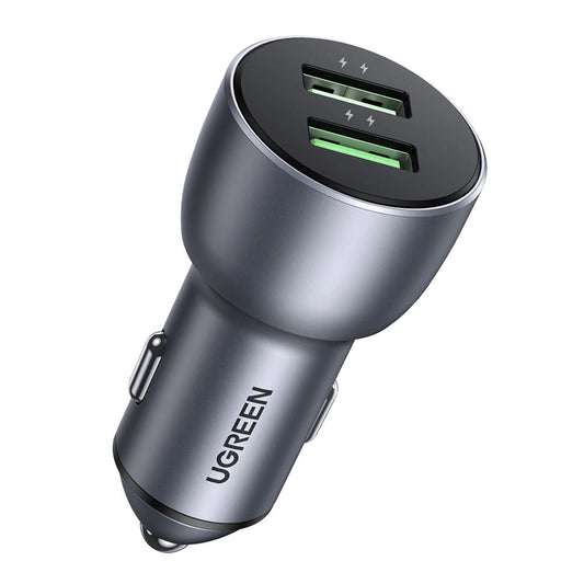 Ugreen fast car charger 2x USB 36W Quick Charge SCP FCP AFC gray (CD213 10144)_0