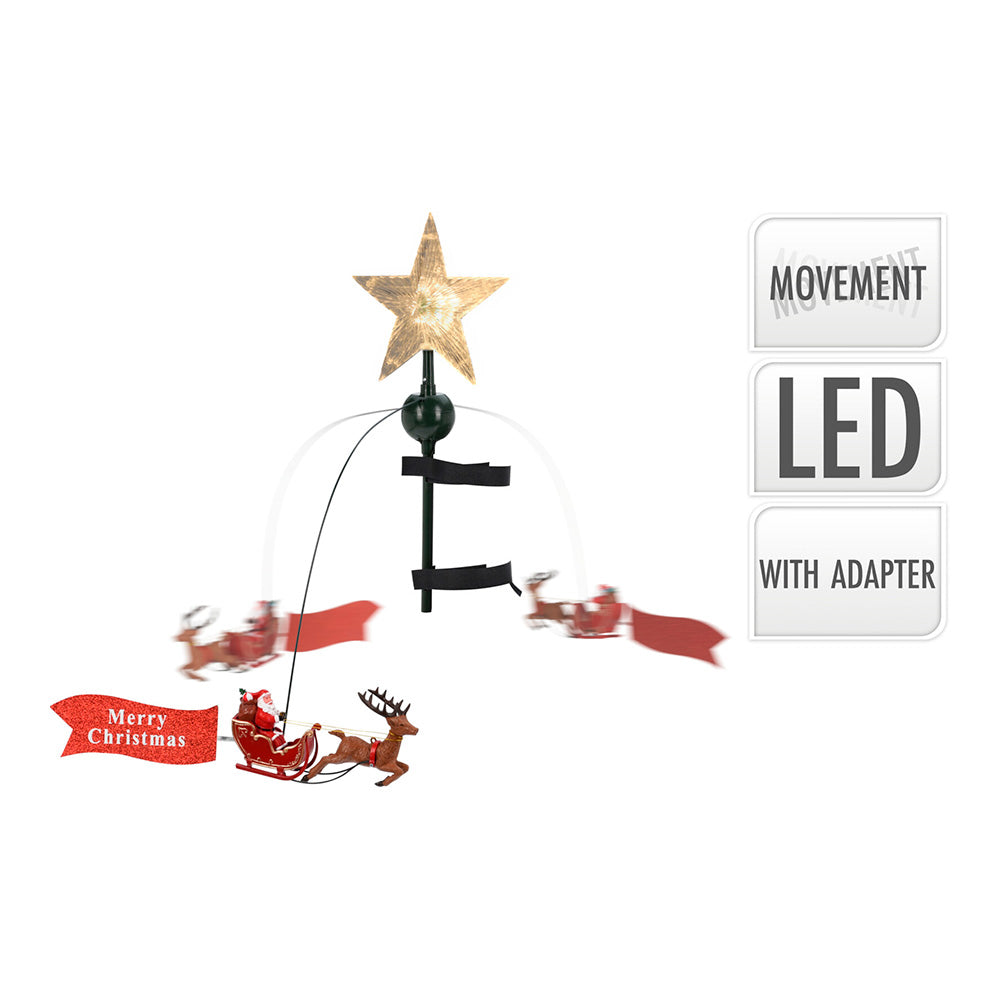 Estrela com led para copa Ã¡rvore de natal com movimento 22x8x51cm_0