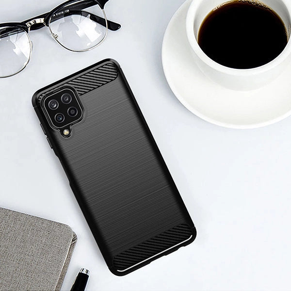 Carbon Case Flexible Cover TPU Case for Samsung Galaxy A22 4G black_11