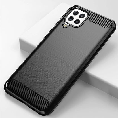 Carbon Case Flexible Cover TPU Case for Samsung Galaxy A22 4G black_1