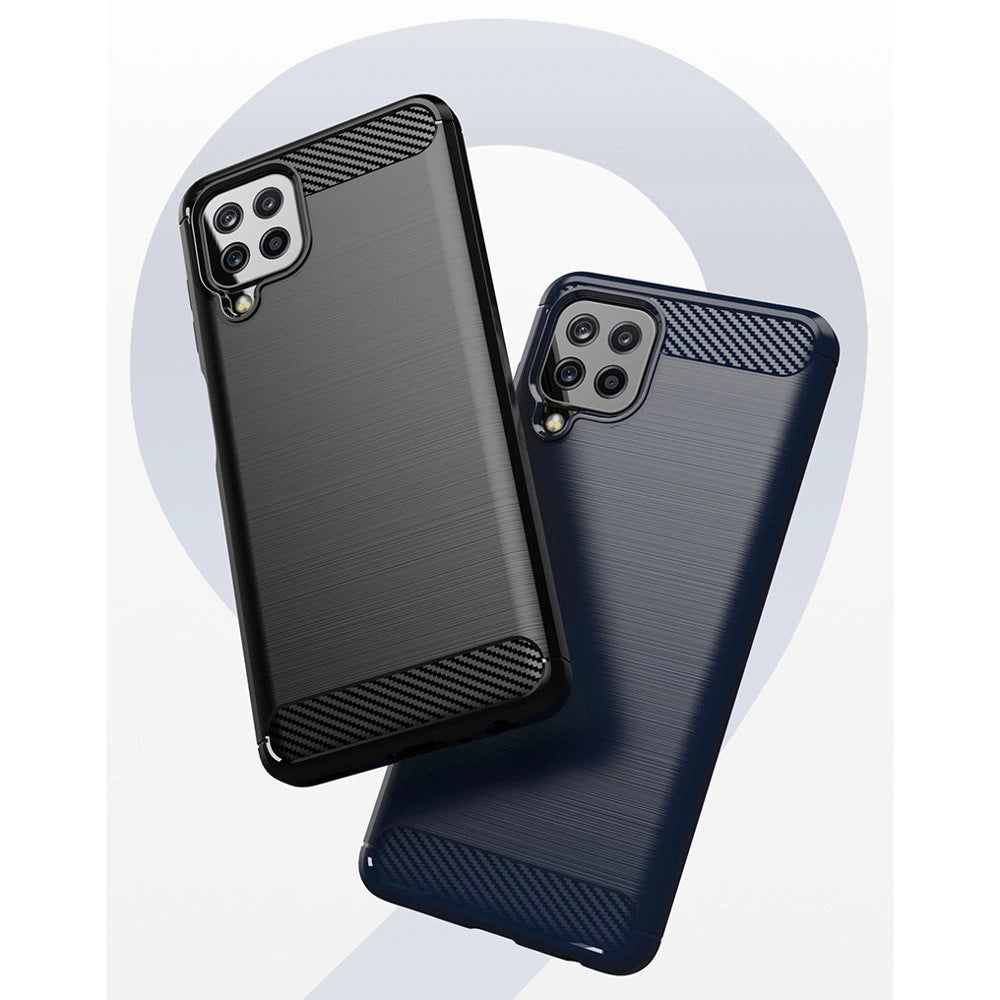 Carbon Case Flexible Cover TPU Case for Samsung Galaxy A22 4G black_2