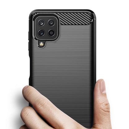 Carbon Case Flexible Cover TPU Case for Samsung Galaxy A22 4G black_3