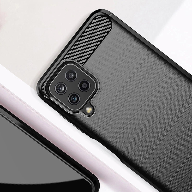 Carbon Case Flexible Cover TPU Case for Samsung Galaxy A22 4G black_5