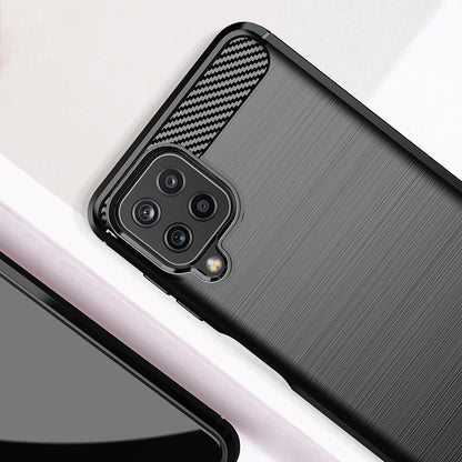 Carbon Case Flexible Cover TPU Case for Samsung Galaxy A22 4G black_5