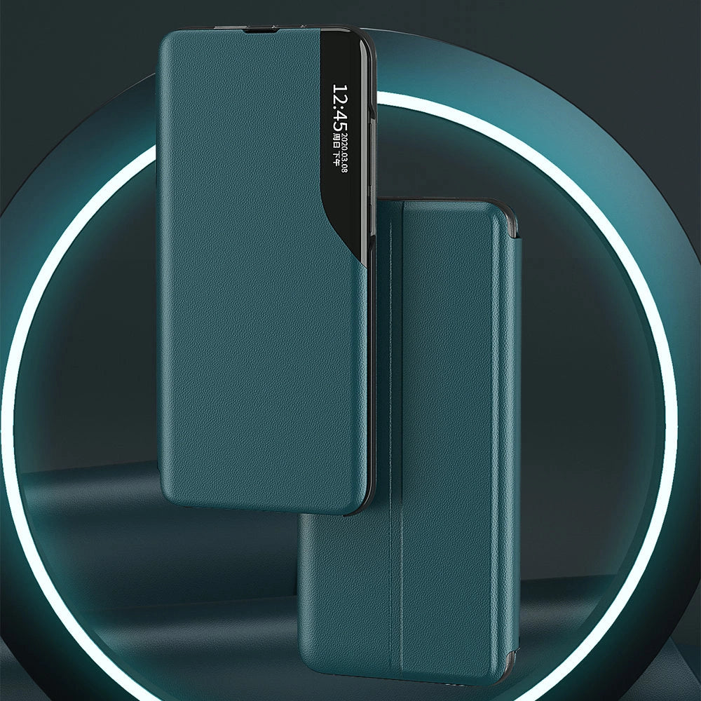 Eco Leather View Case elegant bookcase type case with kickstand for Samsung Galaxy A22 4G black_2