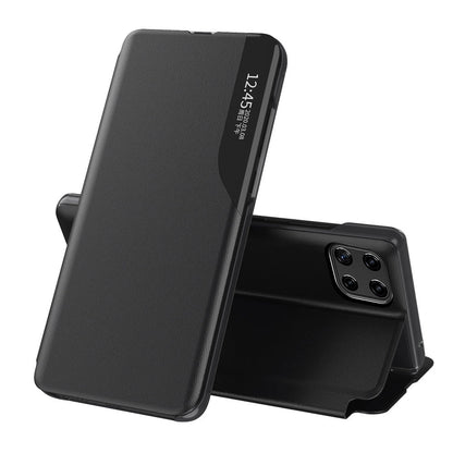 Eco Leather View Case elegant bookcase type case with kickstand for Samsung Galaxy A22 4G black_0