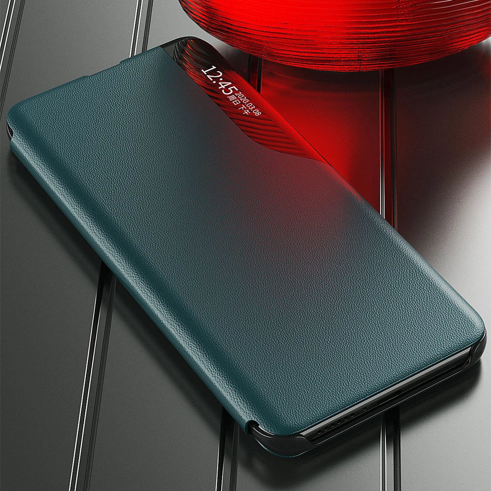 Eco Leather View Case elegant bookcase type case with kickstand for Samsung Galaxy A22 4G black_7
