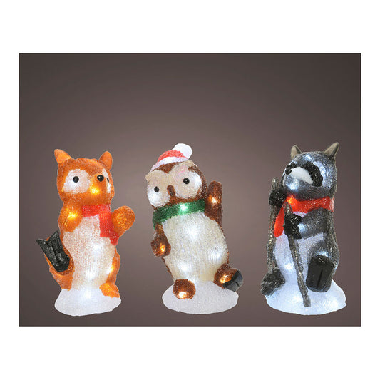 Figuras de animais acrÃ­licas led para exterior 13x10x24cm 20 leds modelos sortidos_0