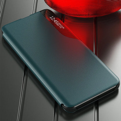 Eco Leather View Case elegant bookcase type case with kickstand for Samsung Galaxy A22 4G orange_2