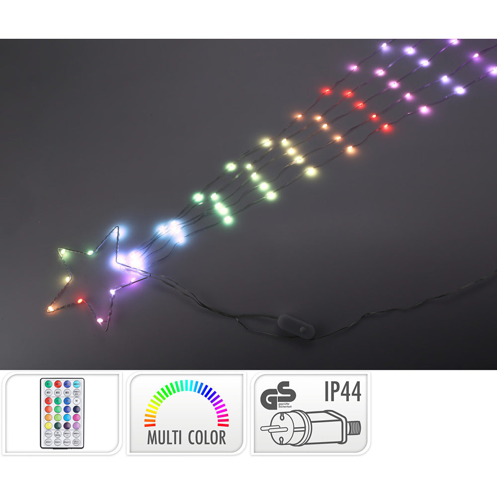 Enfeite led estrela fugaz, rgb, 85 leds, 220v, comando._0