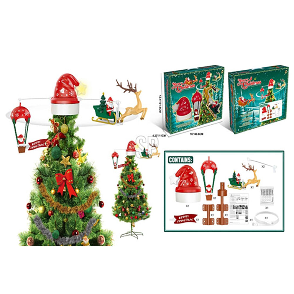 Enfeite de natal mÃ³vel rotativo para ponta da Ã¡rvore_0