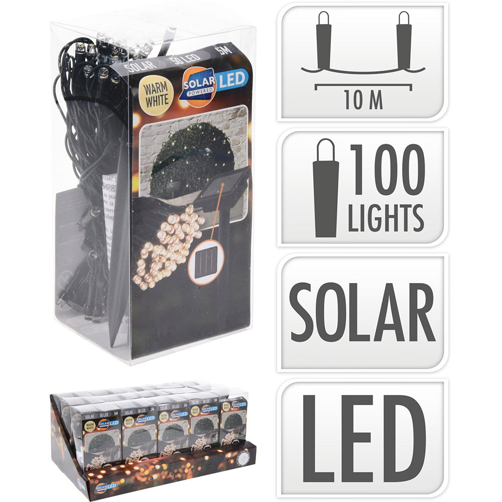 Grinalda led, branco quente, 100 leds, solar, ip44 10m_0