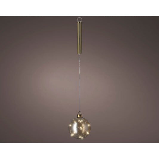 Bola de vidro microled dourada para pendurar, Ã¸10cm._0