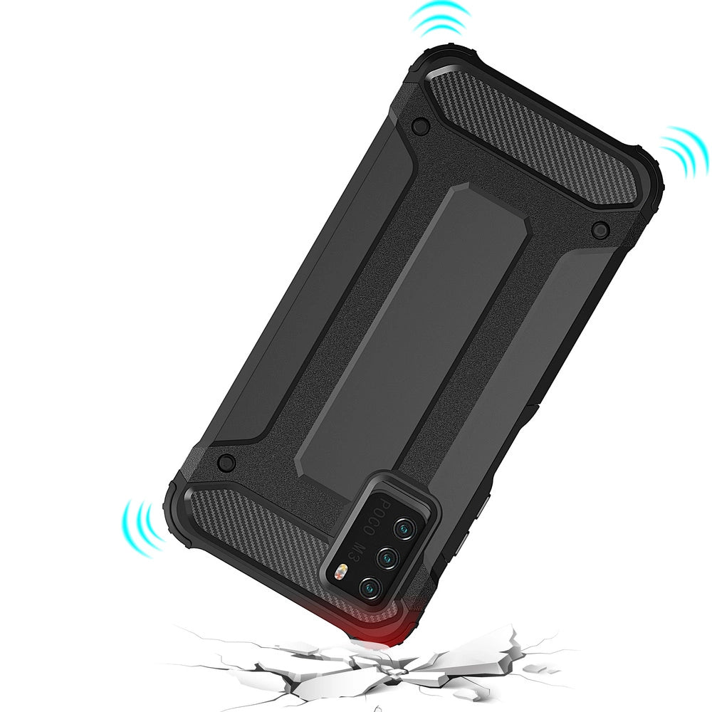 Hybrid Armor Case Tough Rugged Cover for Xiaomi Redmi Note 10 5G / Poco M3 Pro golden_3