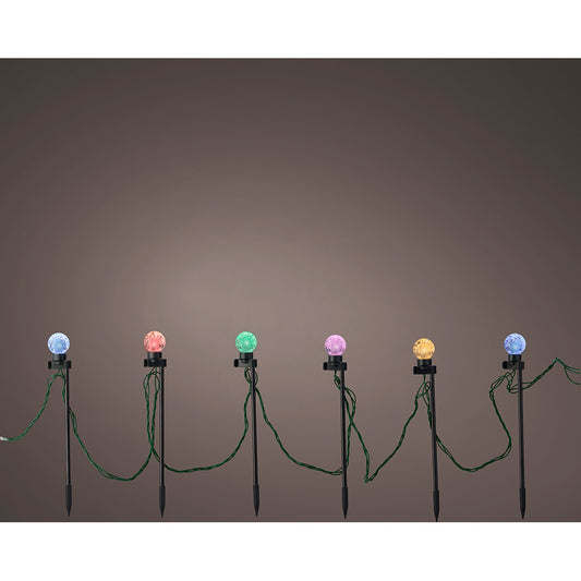 Grinalda micro leds intermitente, 20 luzes com estaca, branco quente/multicor ip44 14,5m_0