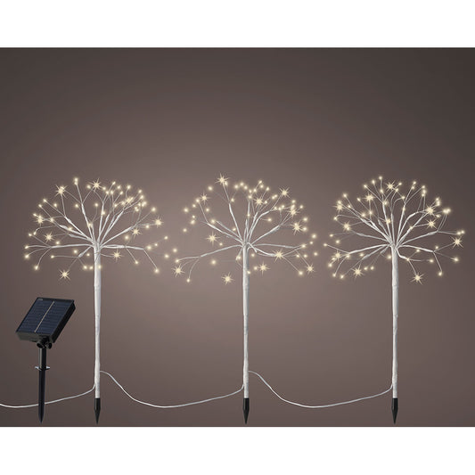 Luz decorativa led intermitente 3 estacas de mini Ã¡rvore solar_0
