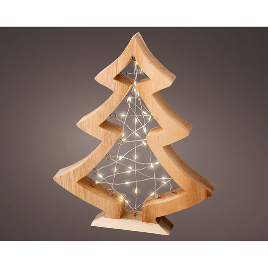 Mini pinheiro microled de madeira, luz fixa branco quente, 36 leds, 22x3,5x27cm._0