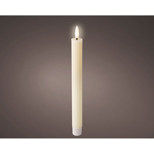 Vela led de cera bege, relevo Ã¸2,2 x 24,5 cm. pack 2 unidades_0