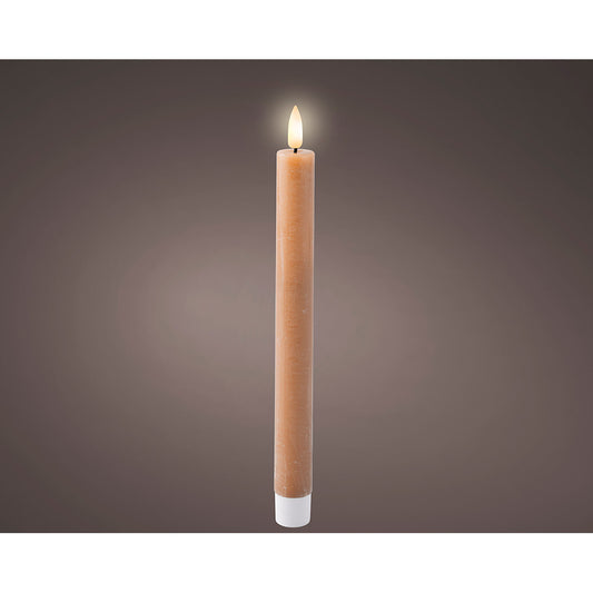 Pack de 2 unidades velas led de cera castanho Ã¸2,2 x 24,5 cm_0