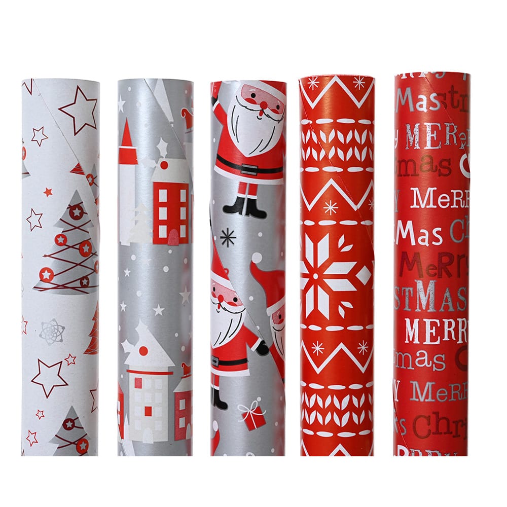 Rolo de papel de embrulho de natal, 5 modelos sortidos_0