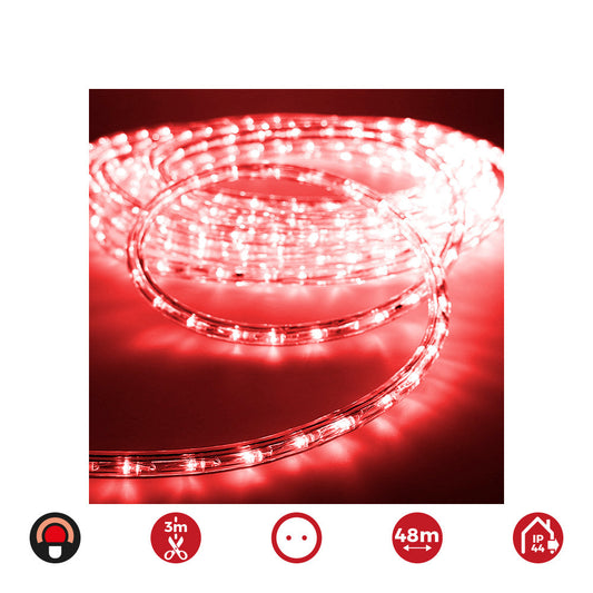Tubo flexiled 36 leds/m vermelho, 2 vias multifunÃ§Ãµes, ip44 48m_0