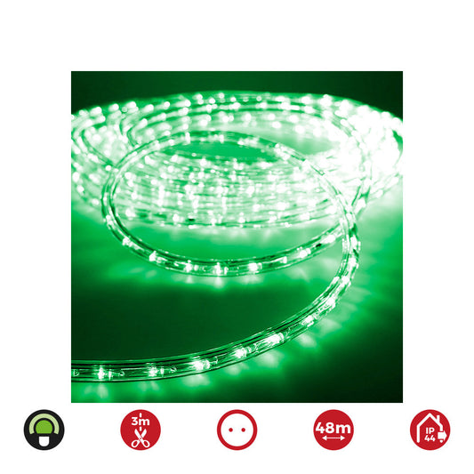 Tubo led flexiado 2 vias multifunÃ§Ãµes 48m. 36 leds/m ip44 verde_0