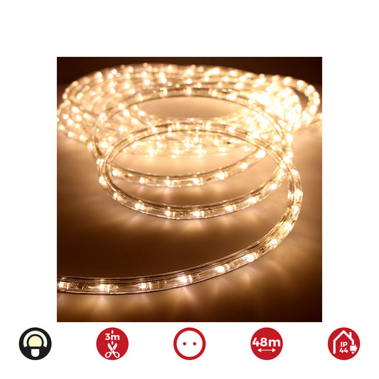 Tubo flexiled 36 leds/m branco quente, 2 vias multifunÃ§Ãµes, ip44 48m_0