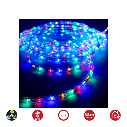 Tubo flexiled 36 leds/m multicor, 2 vias multifunÃ§Ãµes ip44 48m_0