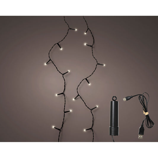 Guirlanda led exterior 8 funÃ§Ãµes com bateria 7,4 m luz fria_0