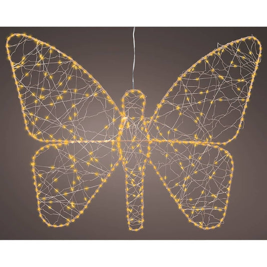Figura de borboleta em metal dourado para exterior microled 43 x 58 cm_0