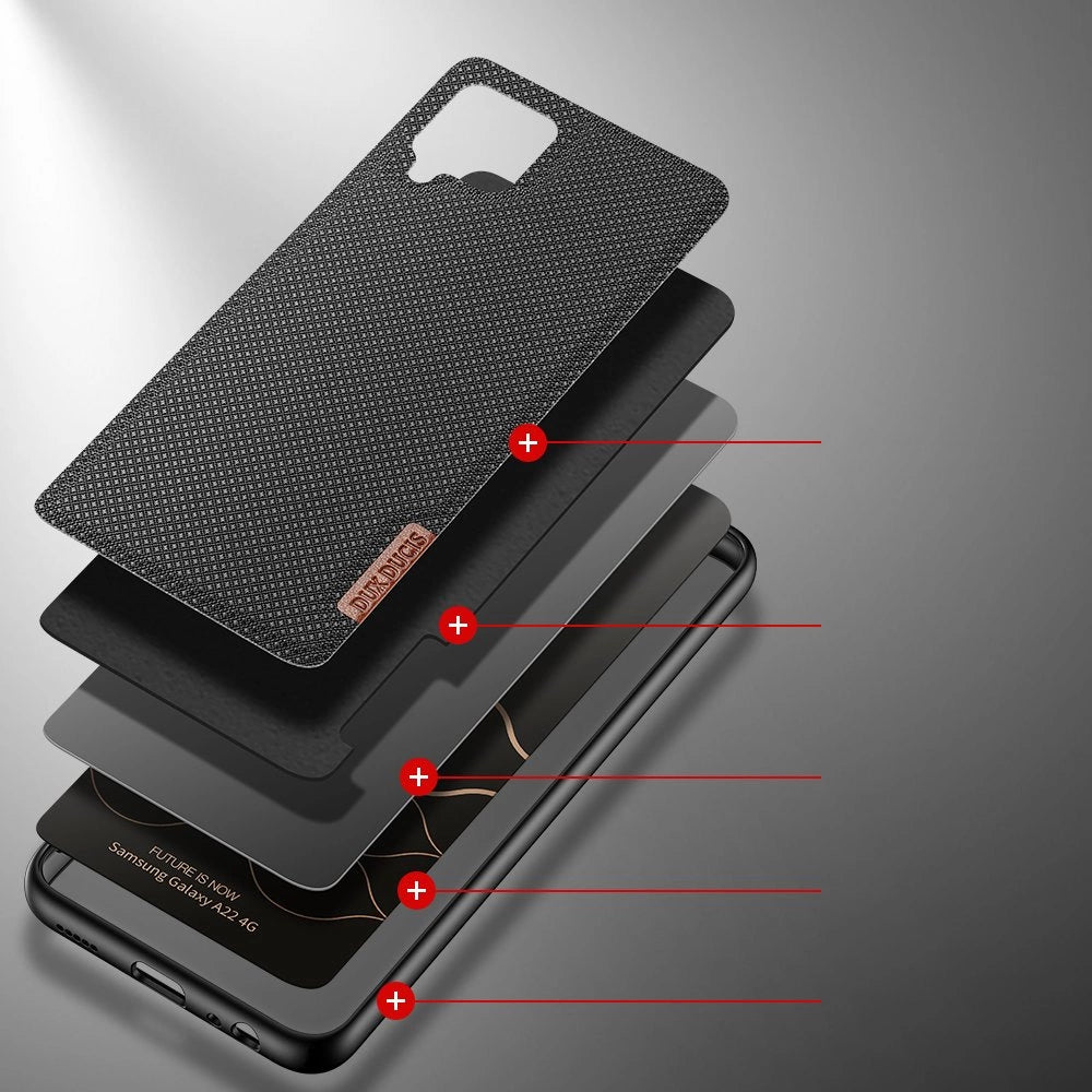 Dux Ducis Fino case covered with nylon material for Samsung Galaxy A22 4G black_2