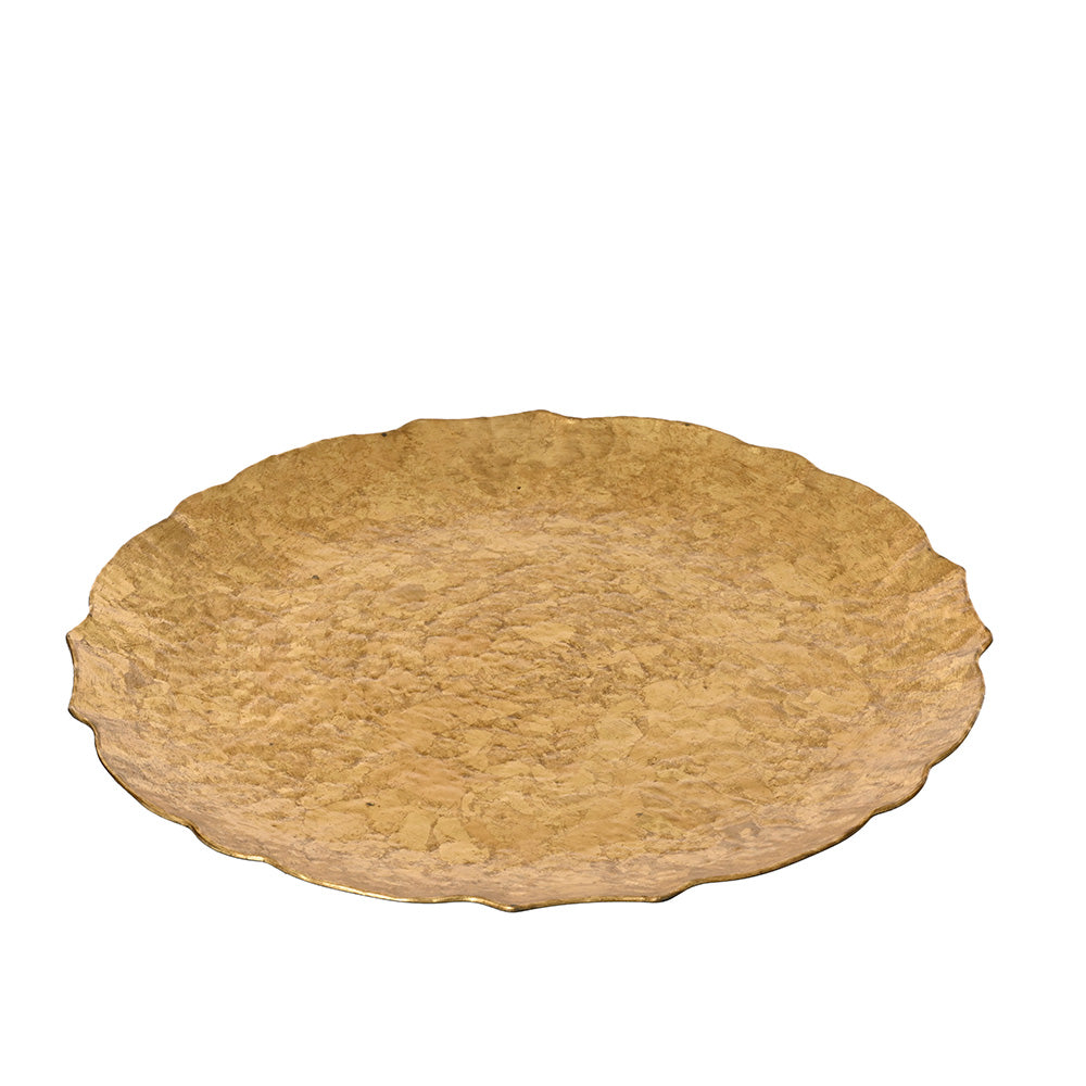 Prato decorativo em polipropileno dourado Ã¸33 x 1,50 cm_0