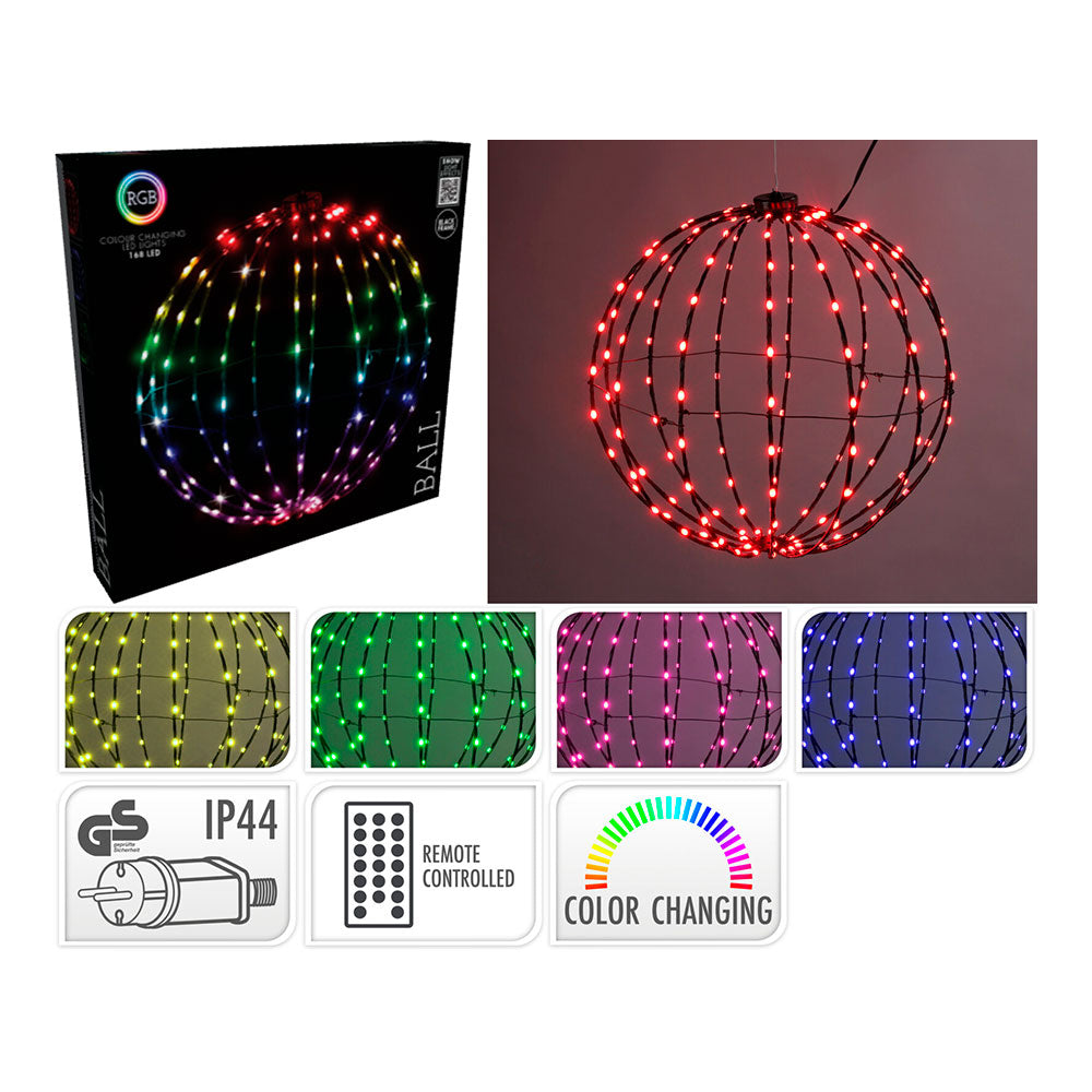 Bola de metal dobrÃ¡vel, com 168 leds rgb Ã¸40 cm_0