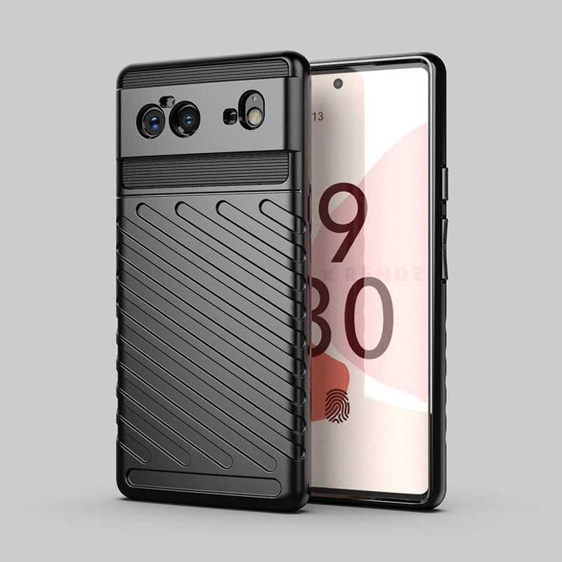 Thunder Case Flexible Tough Rugged Cover TPU Case for Google Pixel 6 black_12