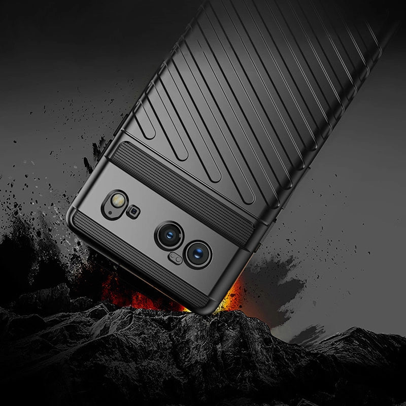 Thunder Case Flexible Tough Rugged Cover TPU Case for Google Pixel 6 black_4