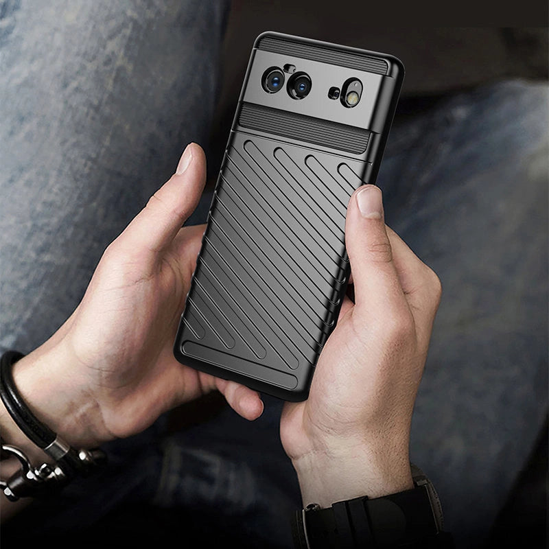 Thunder Case Flexible Tough Rugged Cover TPU Case for Google Pixel 6 black_6