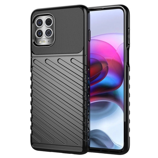 Thunder Case Flexible Tough Rugged Cover TPU Case for Motorola Moto G100 / Edge S black_0